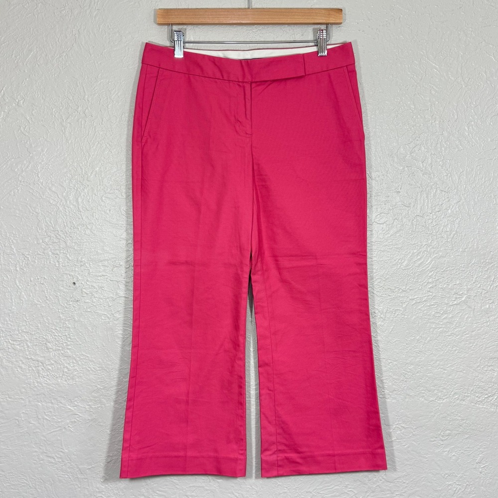 Express Editor Dress Pants 6 Cropped Trousers Pink Twill Wide Leg Y2K Siren Work
